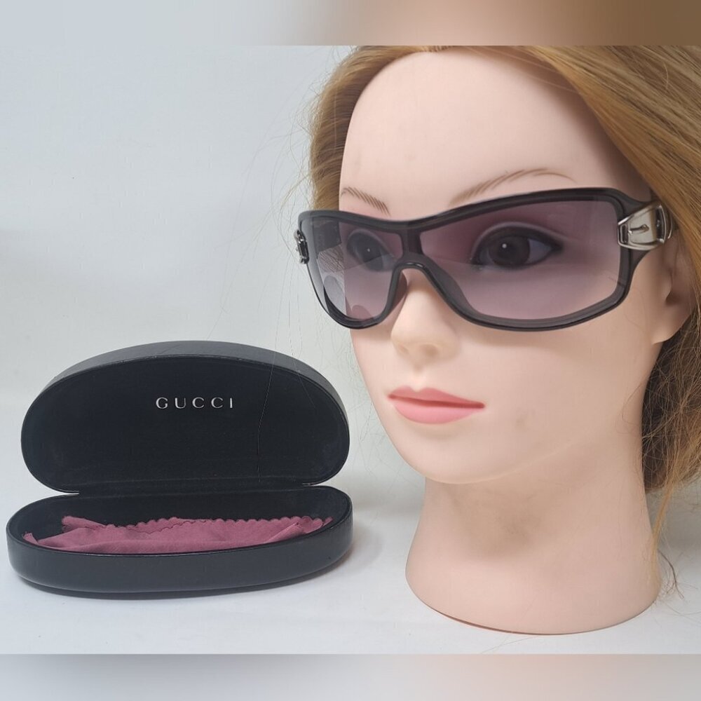 Gucci Women's Sunglasses Wrap Vintage Belt Buckle Temple Purple GG 2590/S Optyl